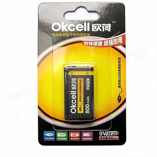 Batterie liPoly USB Rechargeable 9V 400mAh LiPoly Battery